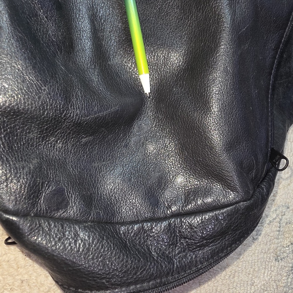 Quality Premium Leather Backpack Side-Zip Closure 3 Compartment Adjustable Strap - Picture 10 of 15